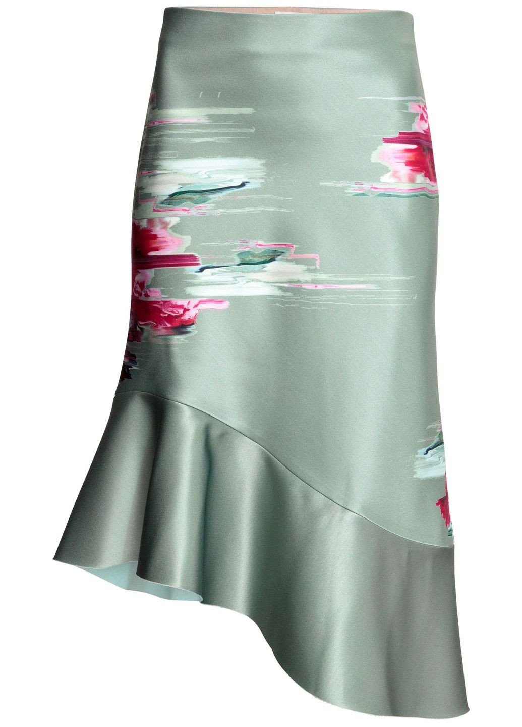 Светло-зеленая повседневный с рисунком юбка H&M
