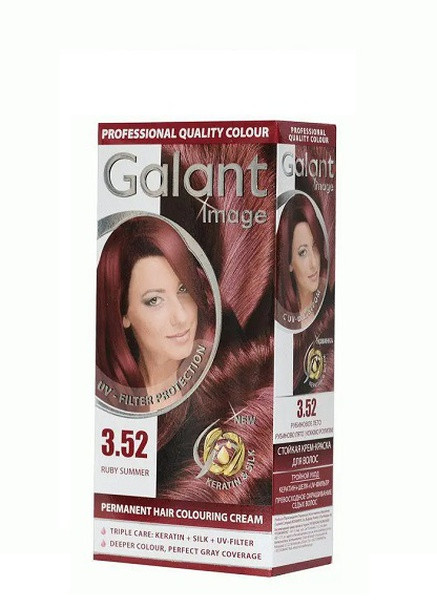 Стійка крем-фарба для волосся Image 3.52 рубінове літо 115мл Galant (258512392)