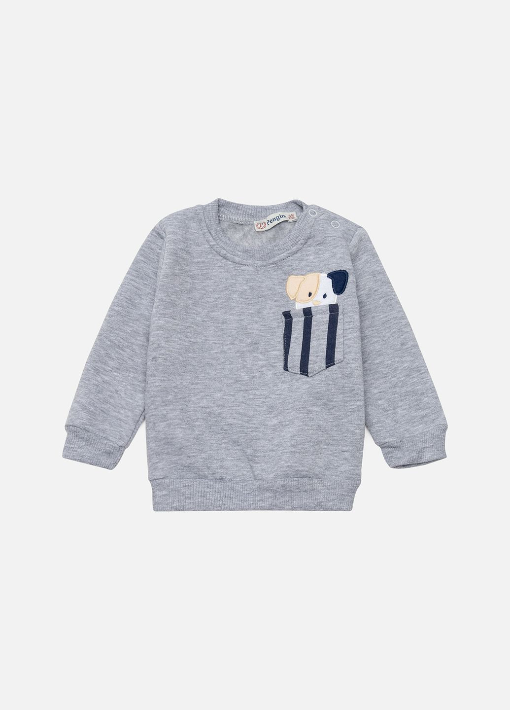 Pengim свитшот для мальчика цвет серый цб-00231865 серый футер