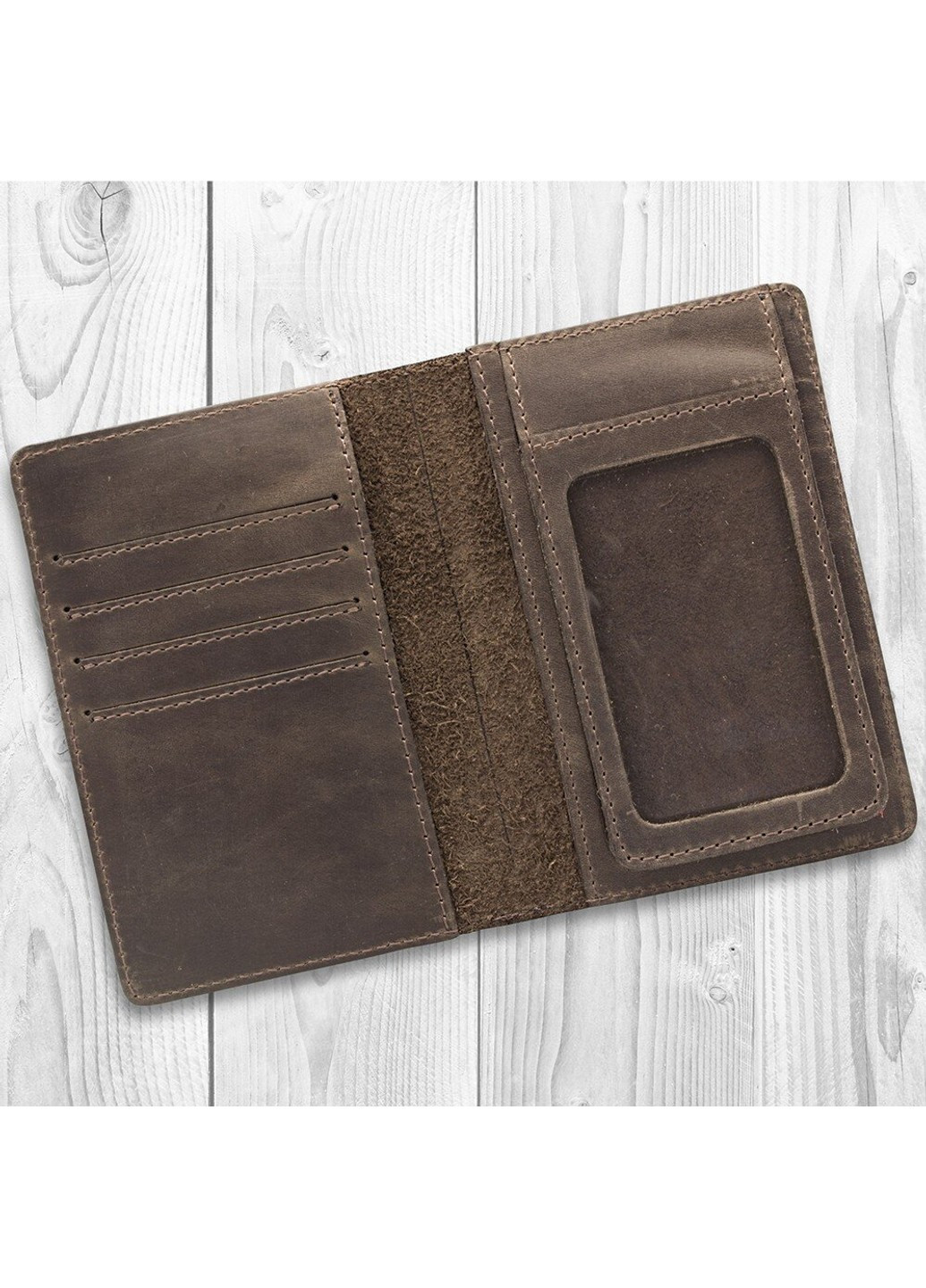 Обкладинка-органайзер для документів зі шкіри HiArt PC-03 Shabby Dingo Оливковий Hi Art (268371470)