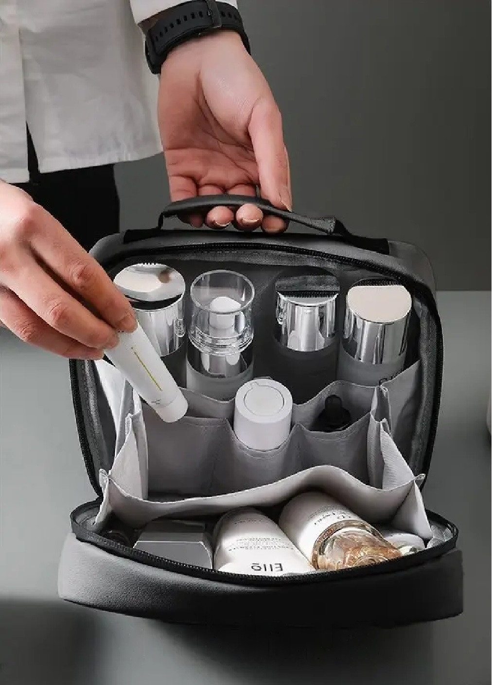 Органайзер бокс косметичка несессер сумка для хранения косметики и аксессуаров экокожа 23х16.5х10.5 см (474702-Prob) Черный Unbranded (259443740)