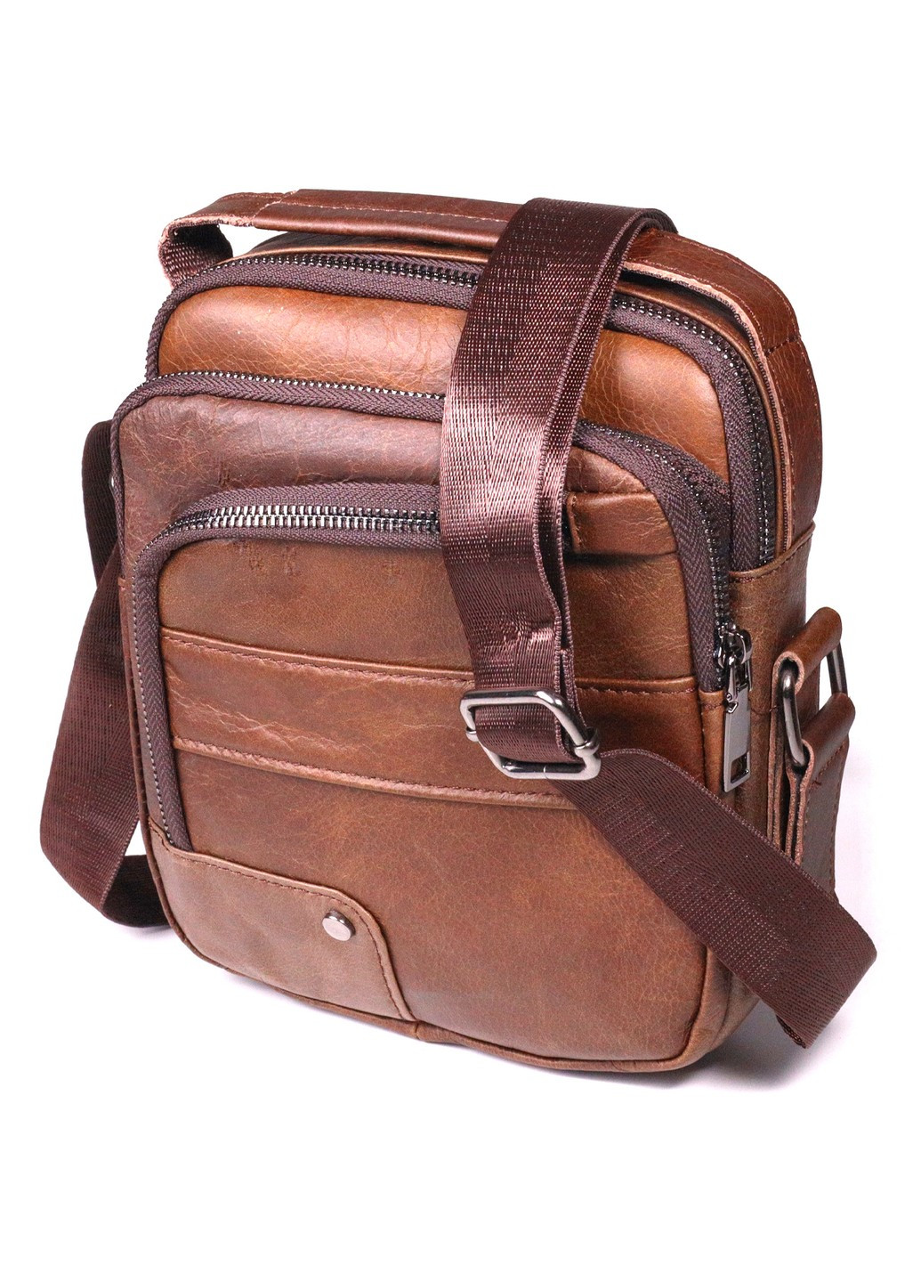 Удобная мужская сумка через плечо из натуральной кожи 21480 Светло-коричневый Vintage (258267889)