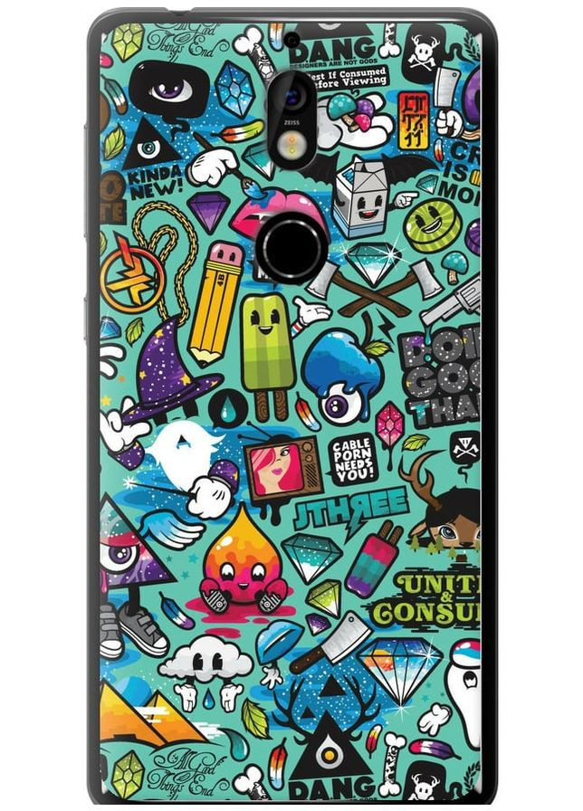 Силиконовый чехол 'Стикер бомбинг 1' для Endorphone Nokia 7 (276842460)