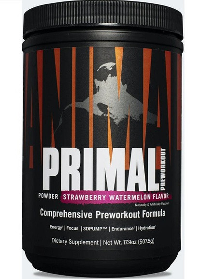 Animal Primal Powder, Preworkout 507,5 g /25 servings/ Strawberry Watermelon Universal Nutrition (258646251)