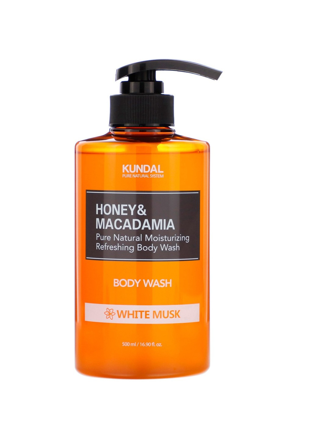 Питательный ароматический гель для душа Honey & Macadamia Body White Musk 500 мл Kundal (258297600)