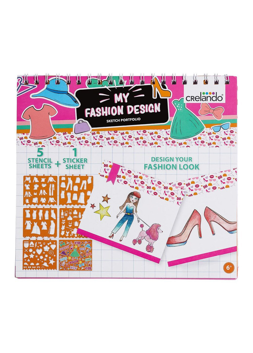 Книжка раскраска с наклейками и трафаретами для девочек разноцветный Crelando (256963560)