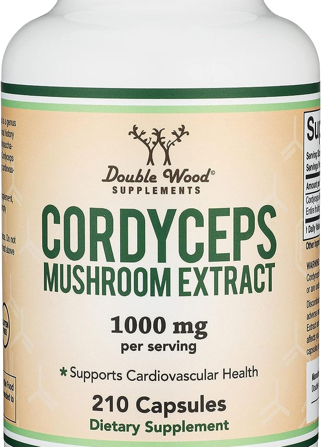 Кордицепс Cordyceps Mushroom Extract 1000 mg 210 capsules Double Wood Supplements (261765755)