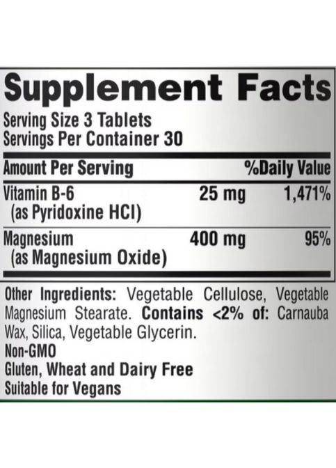 Puritan's Pride Magnesium with Vitamin B6 90 Tabs Puritans Pride (270199293)