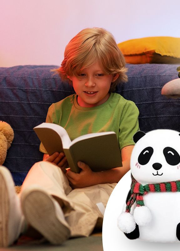 Дитячий світильник Панда у шарфику - нічник LED силіконовий із вбудованим акумулятором No Brand (272615196)