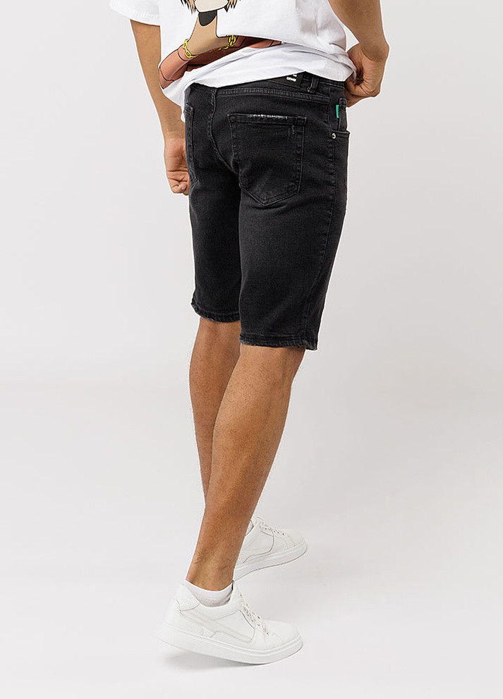 Мужские джинсовые шорты цвет черный ЦБ-00218861 INTERCODE (259498654)