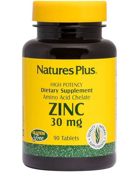 Nature's Plus Zinc 30 mg 90 Tabs NTP3641 Natures Plus (256722010)