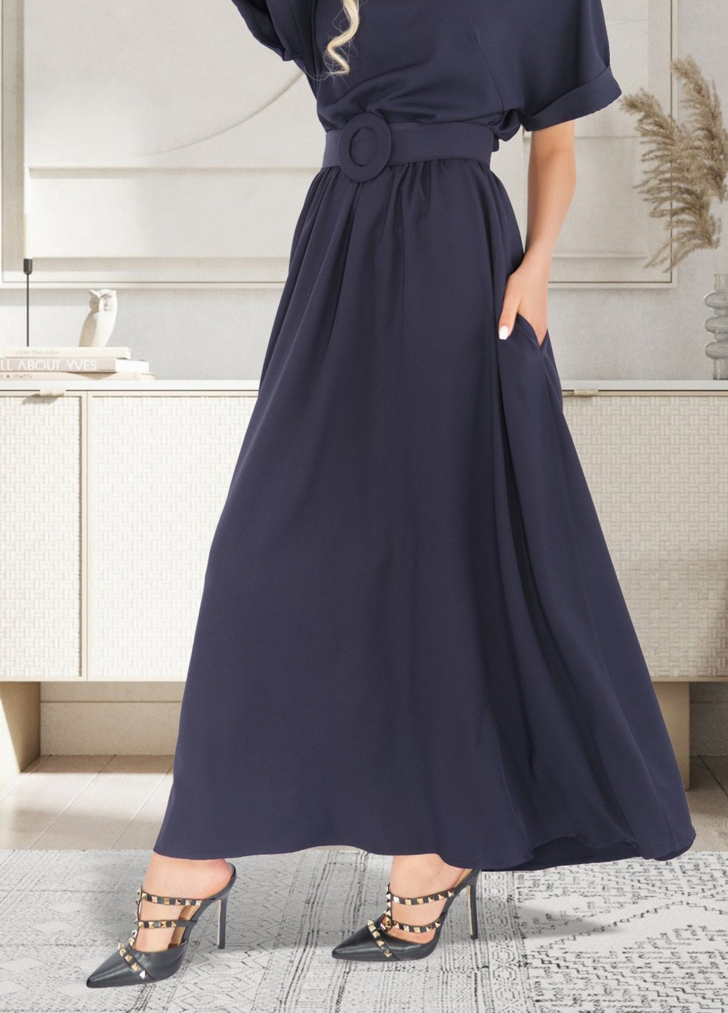 Синя сукнi норма легка вільна сукня (4863)18596-532 Lemanta