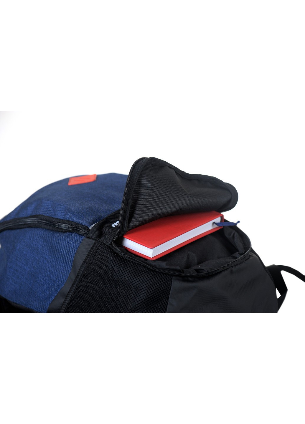 Стильный вместительный рюкзак синий с черным из прочной ткани с потайным карманом и карманом для обуви No Brand (258591368)