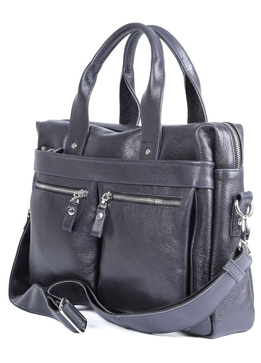 Чоловіча синя шкіряна сумка для ноутбука 00976 Shvigel (263360770)