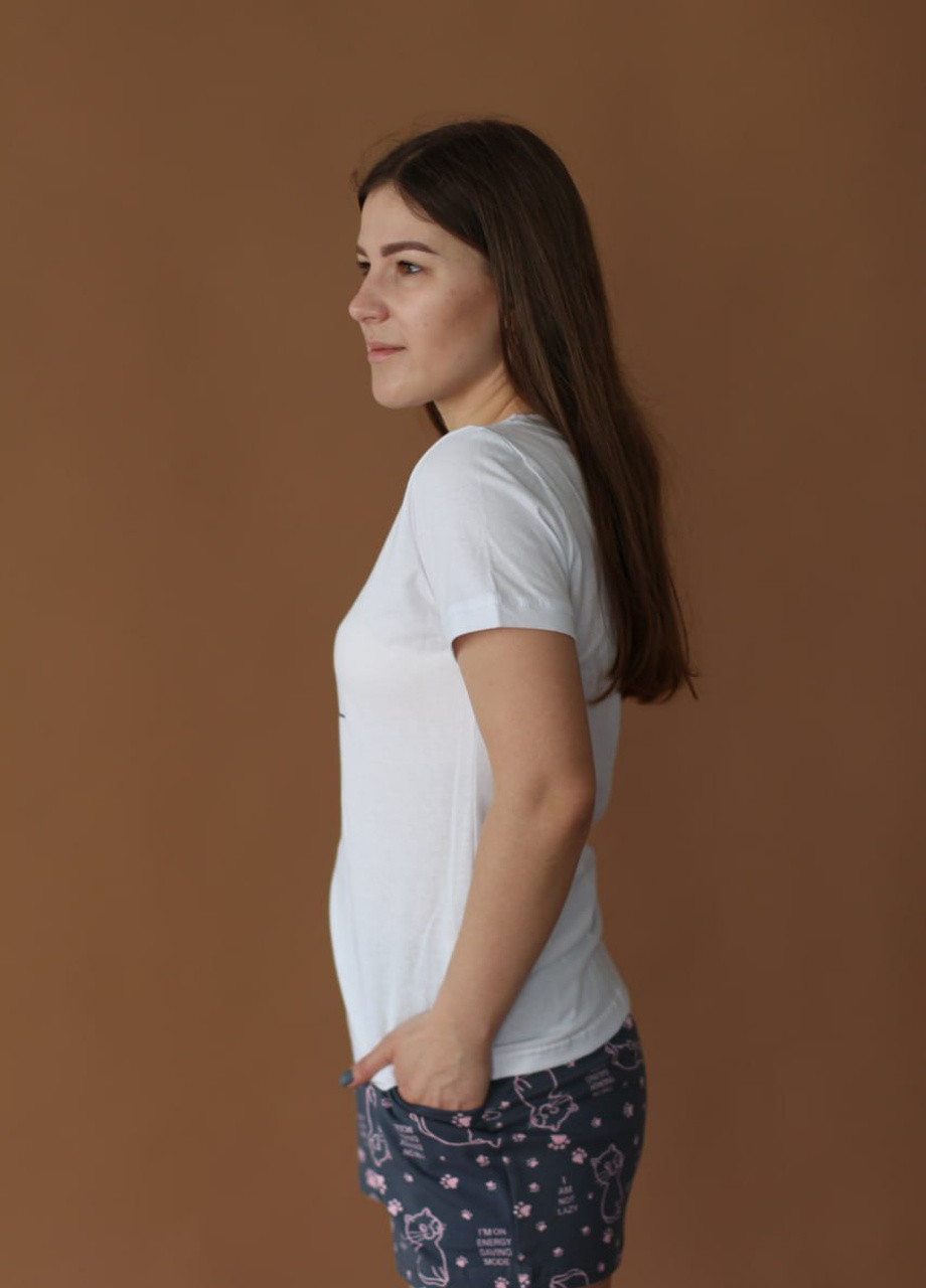 Біла жіночий комплект піжама з шортами Milana