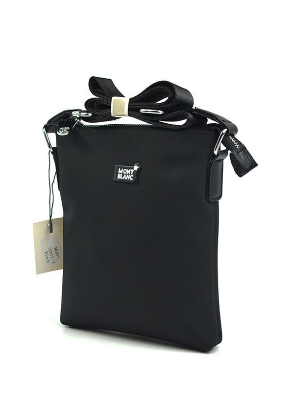 Черная маленькая мужская текстильная сумка органайзер через плечо, молодежная мини сумочка на молнии Montblanc (266493545)
