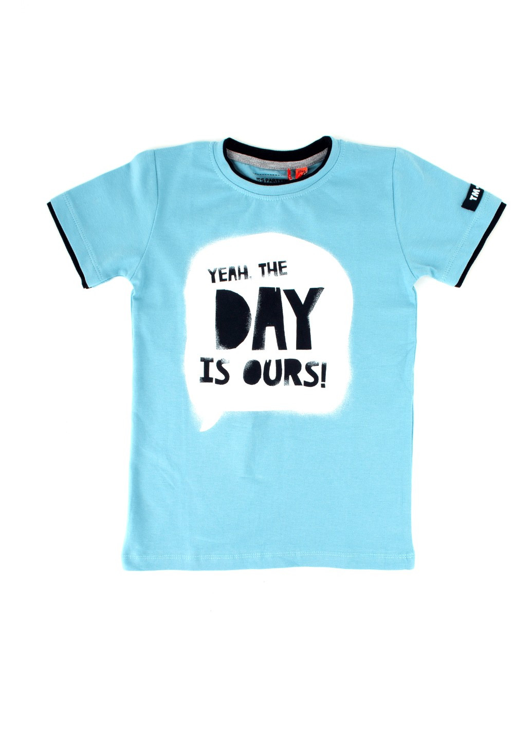 Блакитна літня футболка на хлопчика tom-du блакитна з принтом 150222-001745 TOM DU