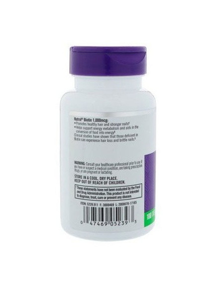 Biotin 1000 mcg 100 Tabs Natrol (256723144)