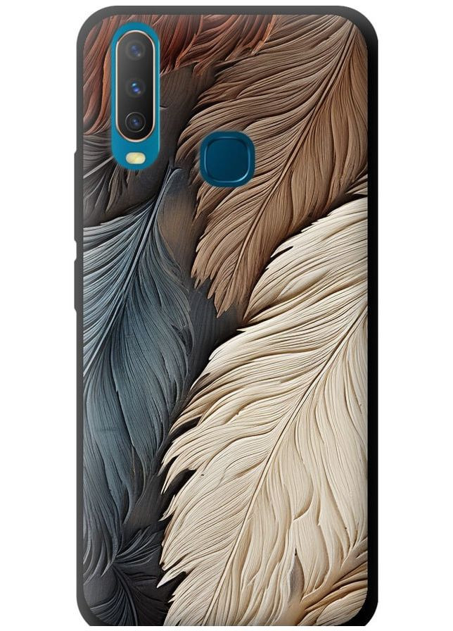 TPU черный чехол 'Листья в стиле бохо' для Endorphone Vivo Y17 (265395098)