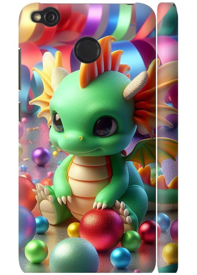 3D пластиковый матовый чехол 'Веселый дракончик' для Endorphone Xiaomi Redmi 4X (275457658)