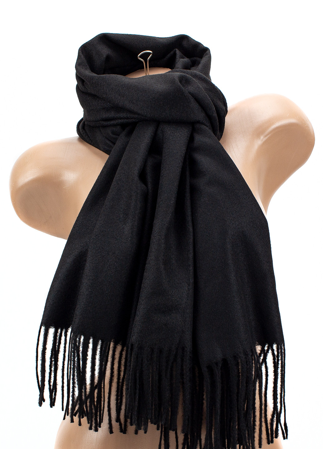 Жіночий однотонний шарф з бахромою, чорний Corze gs-101 (269449232)
