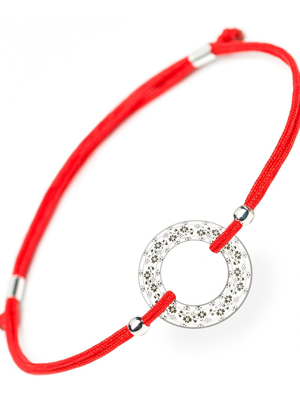 Серебряный браслет Вышиванка красная нить «Запорожье» для неё регулируеться родированное серебро Family Tree Jewelry Line (266267260)