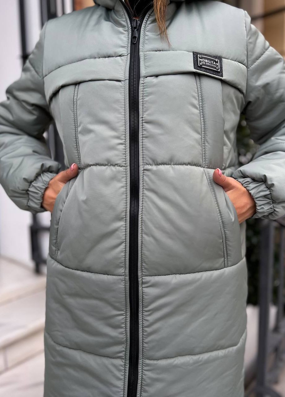 Серая зимняя куртка стеганая Украина UM Butik