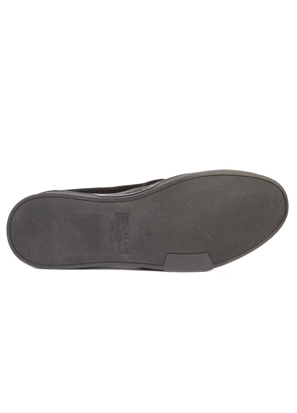 Черные повседневные туфли мужские бренда 9300306_(249) Mida на шнурках