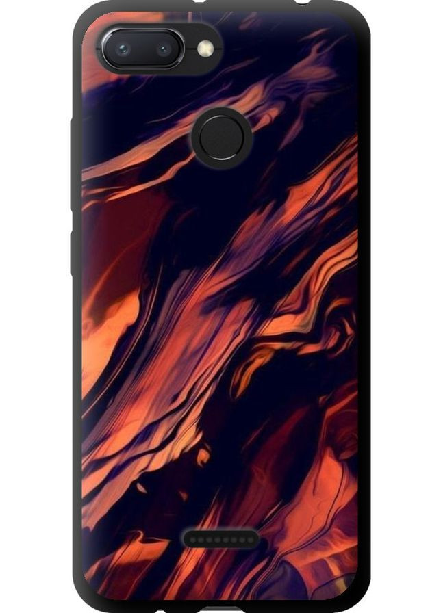 TPU чорний чохол 'Чорно-помаранчева абстракція' для Endorphone Xiaomi Redmi 6 (276319534)