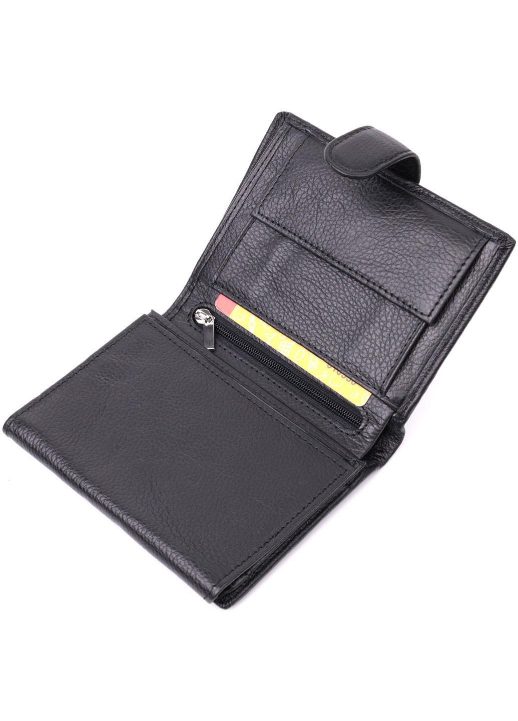 Солидный мужской бумажник вертикального формата из натуральной кожи 22462 Черный st leather (278000973)