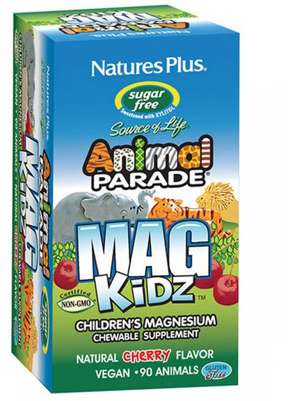 Nature's Plus Animal Parade, Mag Kidz Sugar Free 90 Chewable Tabs Natural Cherry Flavor Natures Plus (256720802)