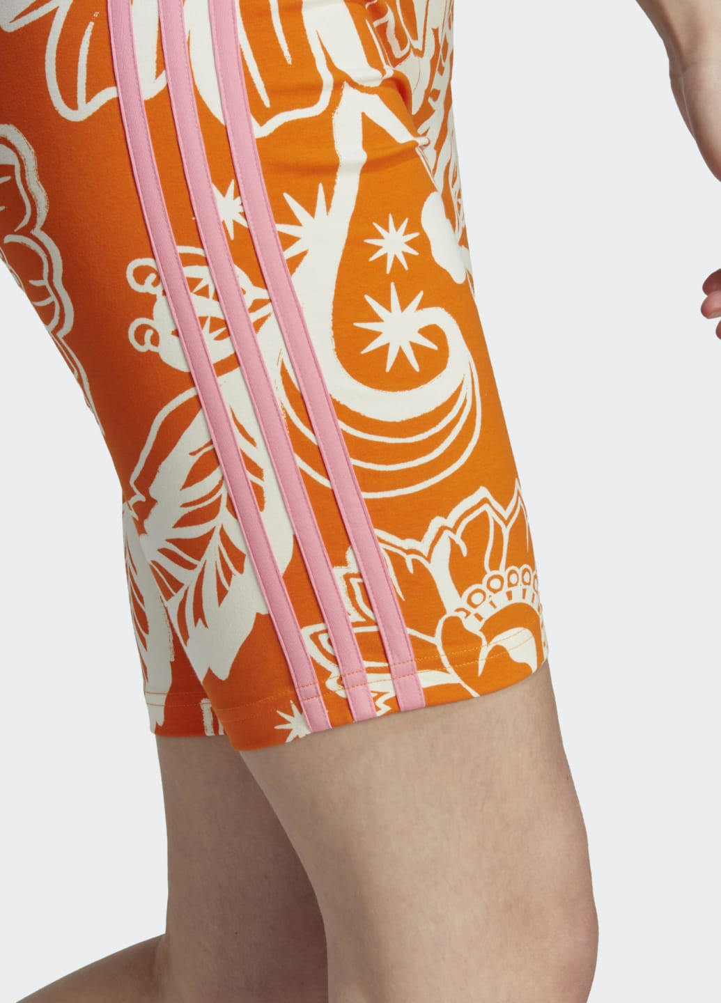 Оранжевые демисезонные велосипедки x farm rio bike adidas