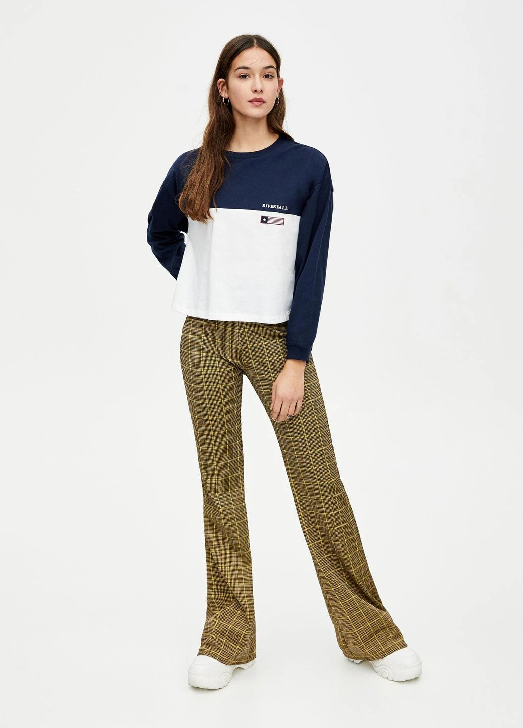Топ демисезон,темно-синий белый, Pull & Bear (258396246)