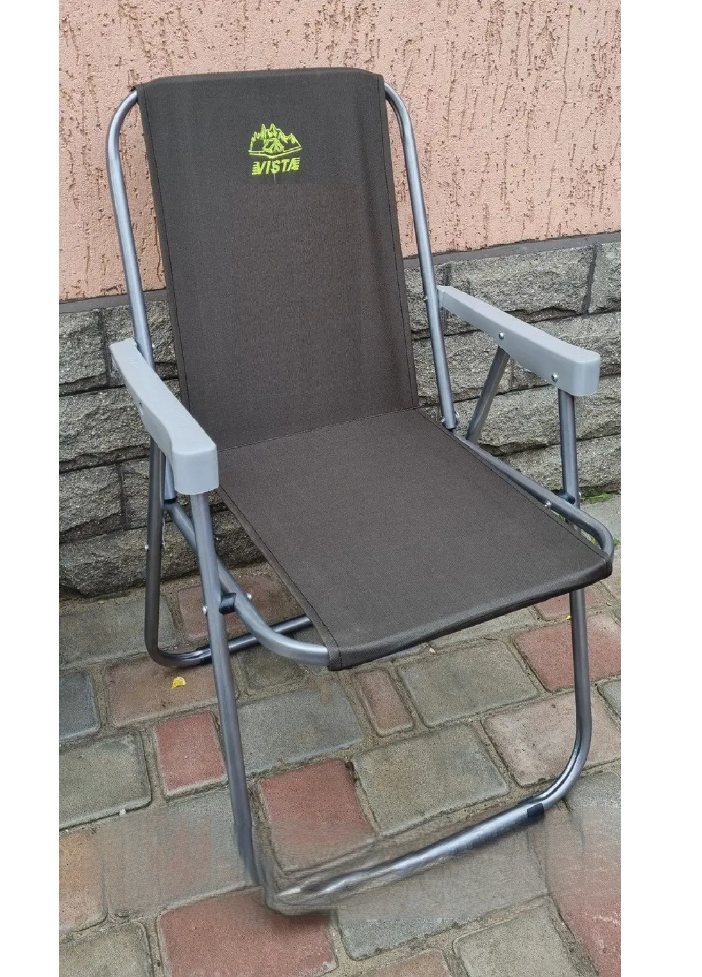Раскладное кресло с подлокотниками стул для отдыха дачи рыбалки пикника кемпинга 49х50х79 см (475283-Prob) Коричневое Unbranded (265391189)