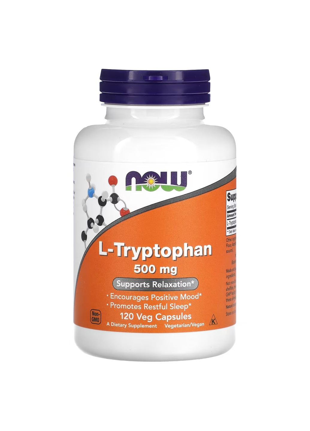 Л-Триптофан L-Tryptophan 500мг - 120 вег.капсул Now Foods (275997830)