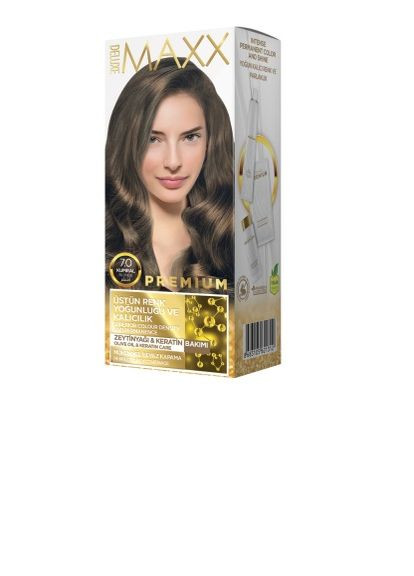Фарба для волосся 7.0 Натуральний русявий, 50 мл+50 мл+10 мл Maxx Deluxe (278648389)