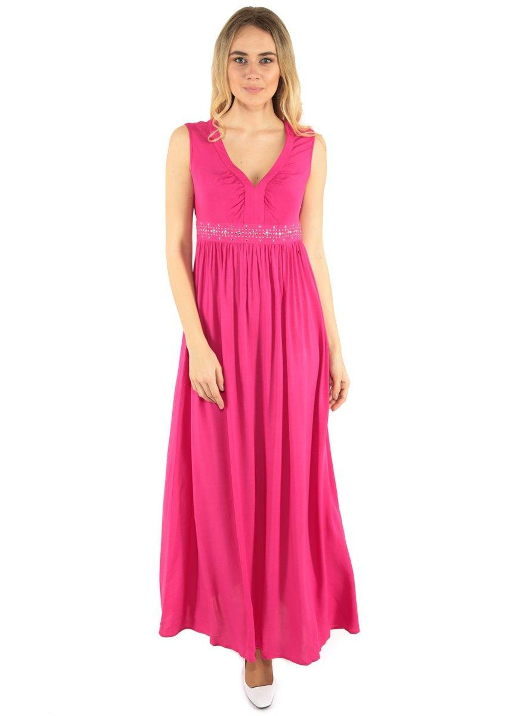 Рожева повсякденний сукня s17-14029-802 а-силует Finn Flare однотонна