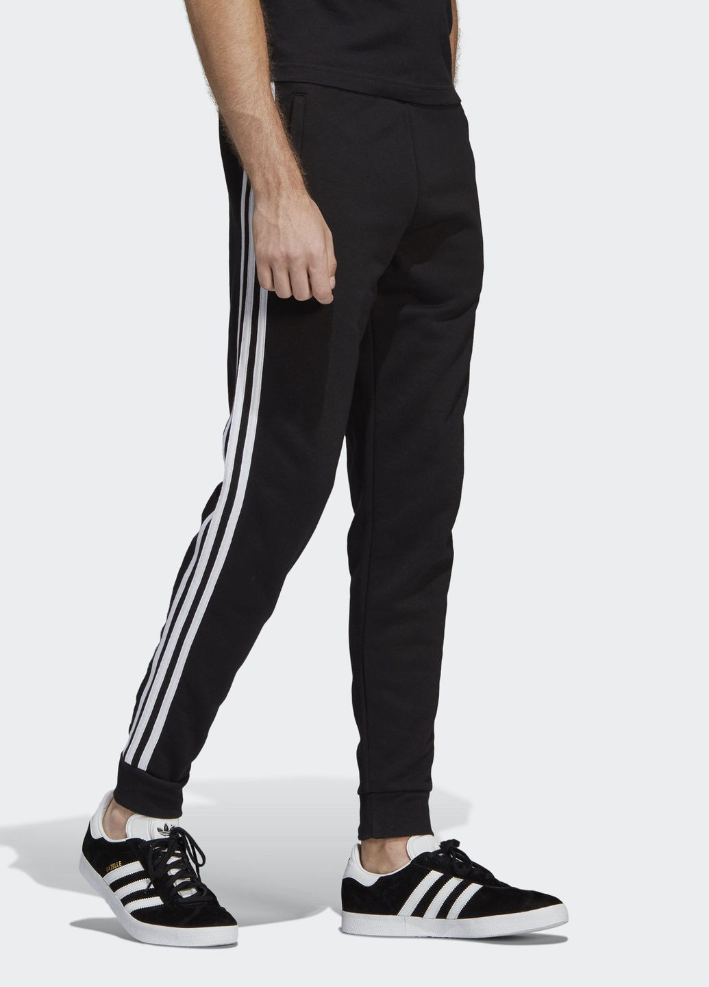Черно-белые спортивные демисезонные зауженные брюки adidas