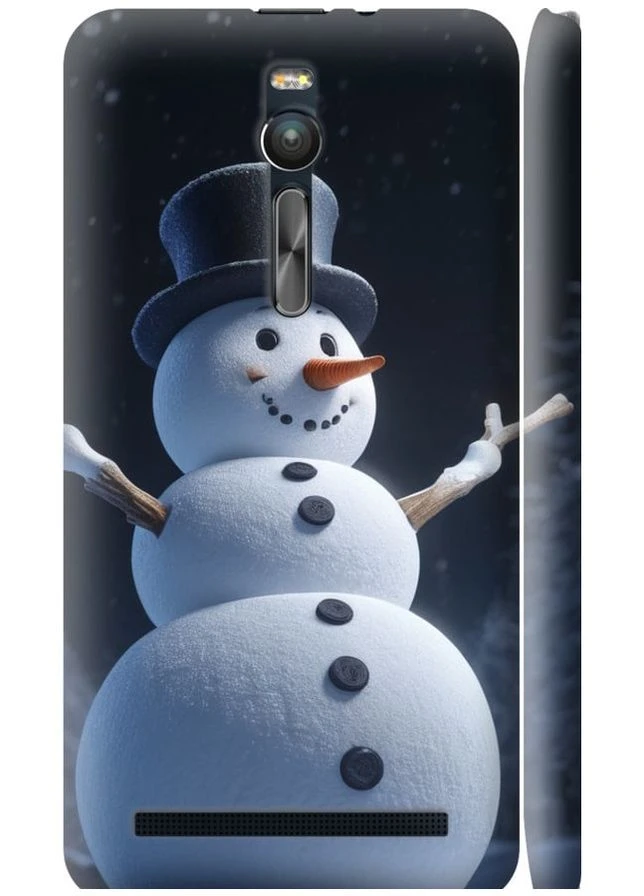 3D пластиковий матовий чохол 'Сніговик' для Endorphone Asus Zenfone 2 ZE551ML (275647064)