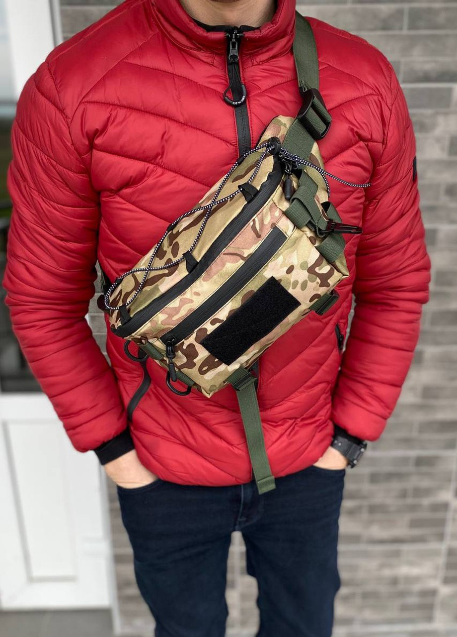 Мужская поясная нагрудная тактическая сумка бананка камуфляж Tactic No Brand (258653126)