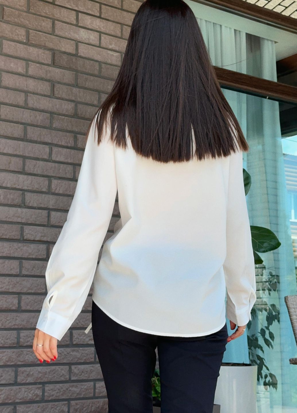 Біла літня блузка жіноча білого кольору розмір 42-48 з баскою Let's Shop