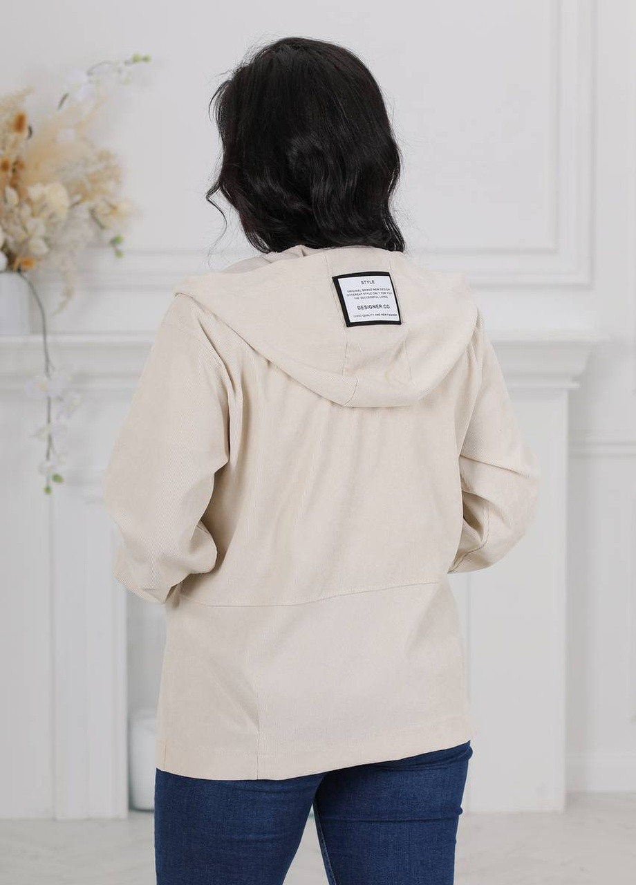 Белая женская вельветовая куртка цвет молочный 431404 New Trend