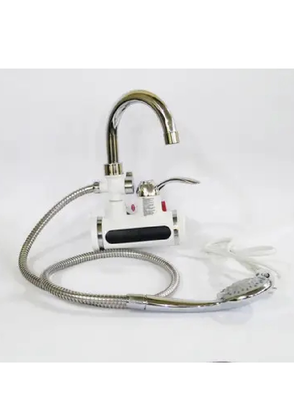 Проточный электрический водонагреватель кран с электро датчиком дисплеем с душем нижнее подключение 36х15 см (474549-Prob) Unbranded (258782131)