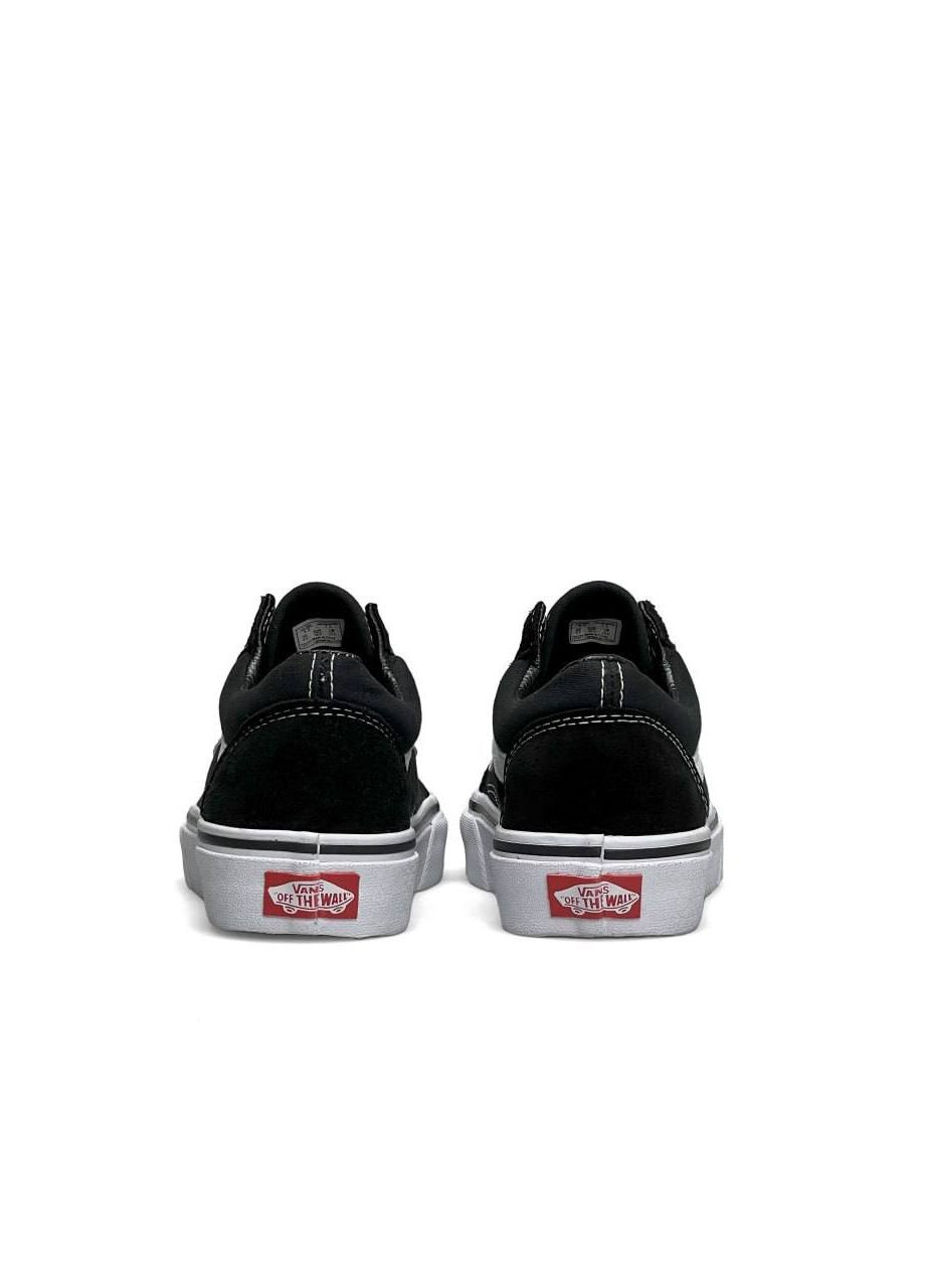 Черные демисезонные кроссовки женские, китай Vans Old Skool Black White Premium