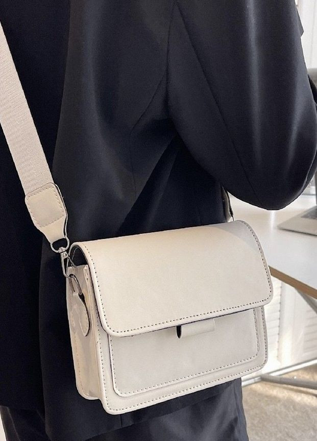 Женская классическая сумка T-299 кросс-боди через плечо белая No Brand (276902687)