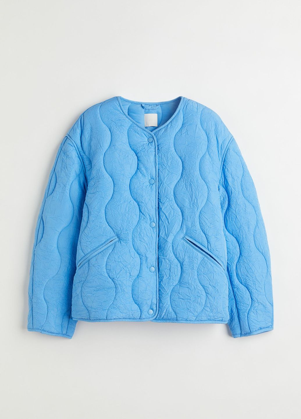 Блакитна демісезонна блакитна стьобана куртка куртка-лайнер H&M