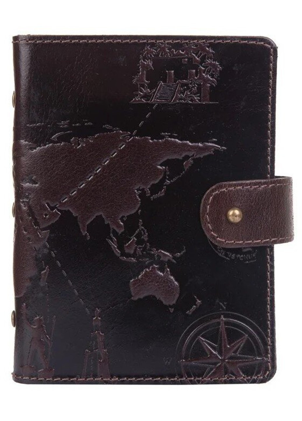 Шкіряний Картхолдер «7 wonders of the world» CH-06 Crystal Brown Silk Hi Art (269089263)