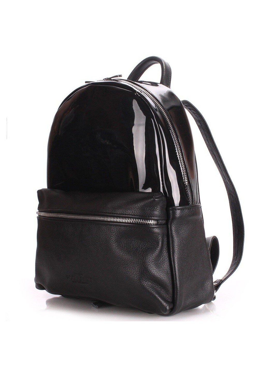 Молодежный рюкзак женский Mini черный лаковый PoolParty (262891896)