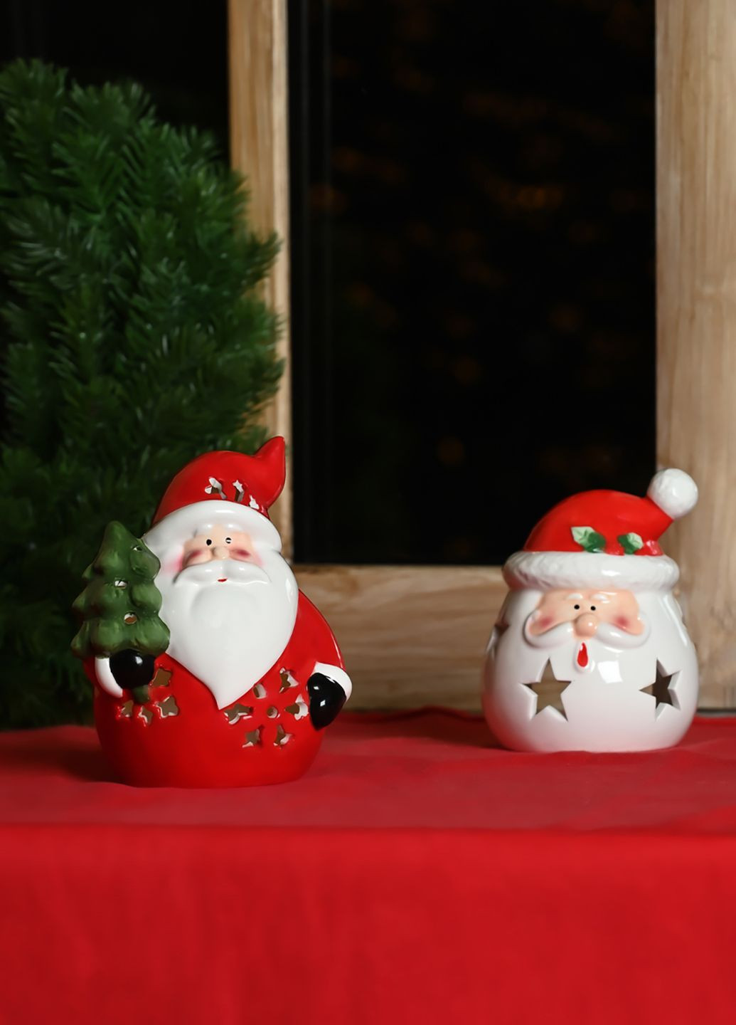 Статуэтка керамическая "Санта с елкой", 22х9,5 см MVM (275646485)