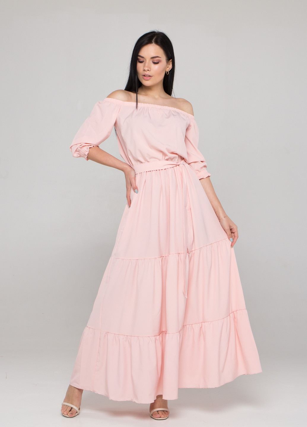 Пудрова повсякденний жіноча літня сукня-рубашка SK